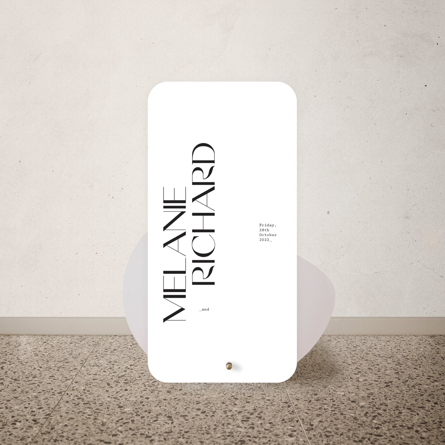 Blush Pebble Signage Stand Mockup