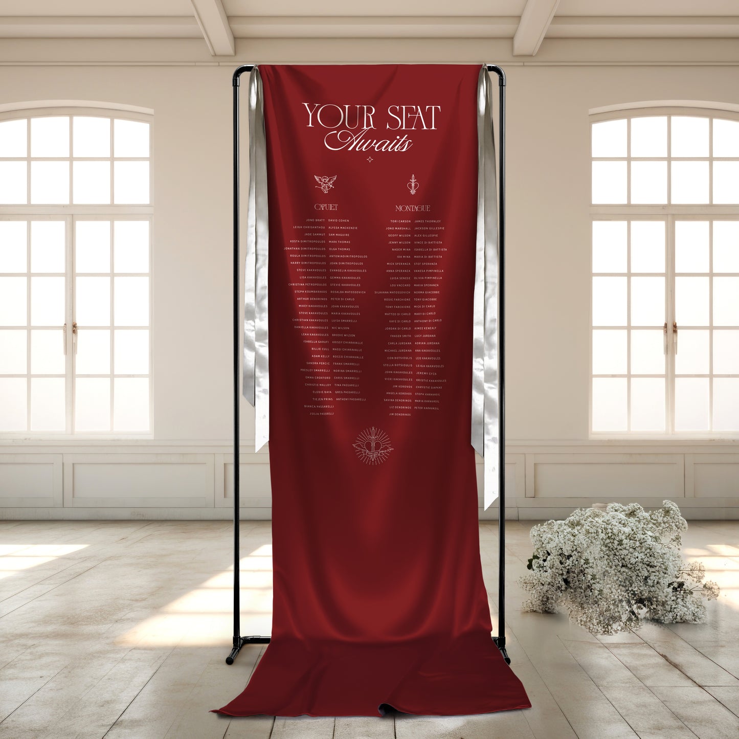 L'Amore Fabric Seating Sign