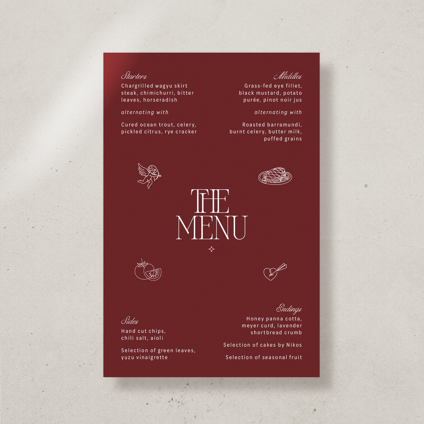 L'Amore Menu