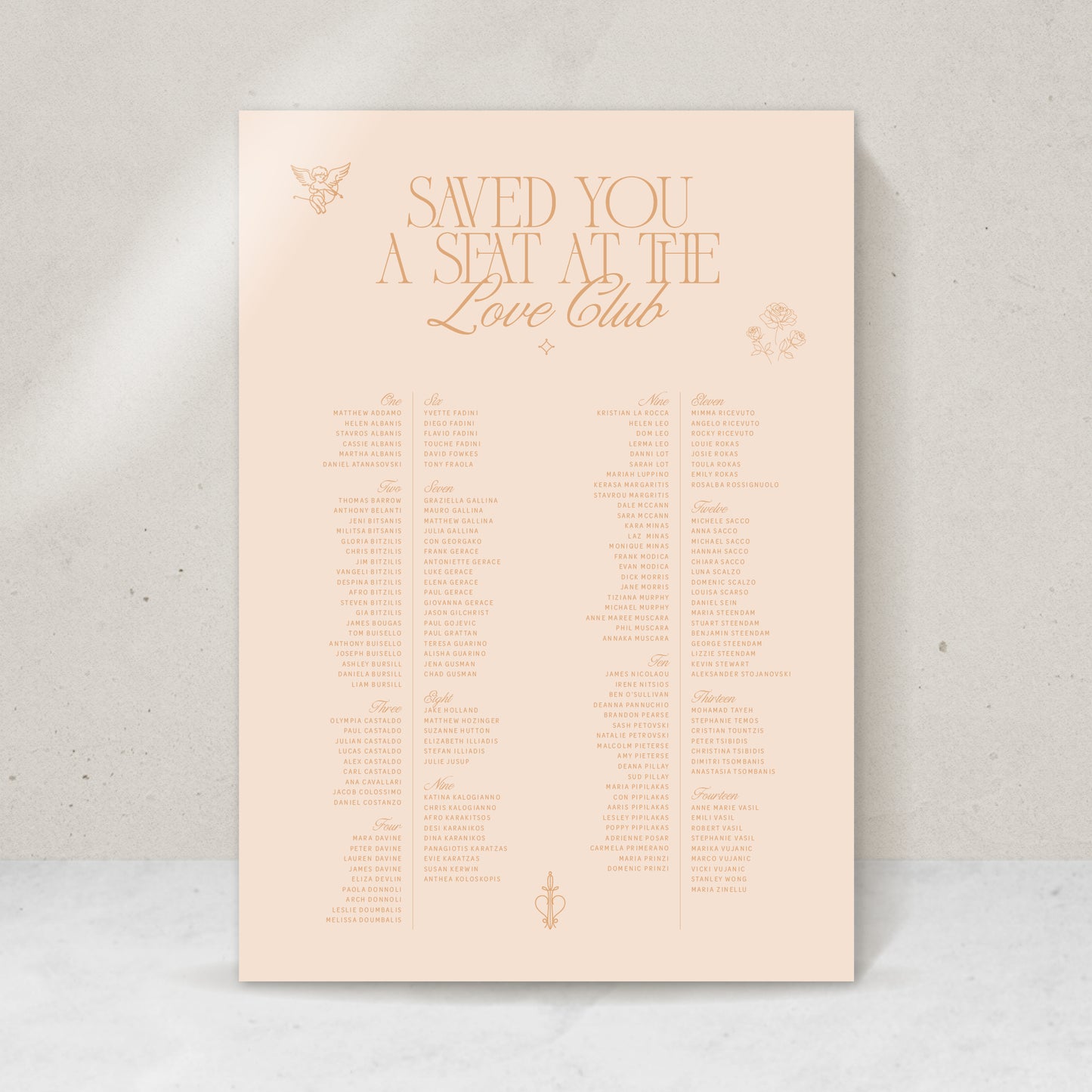 L'Amore Seating Chart