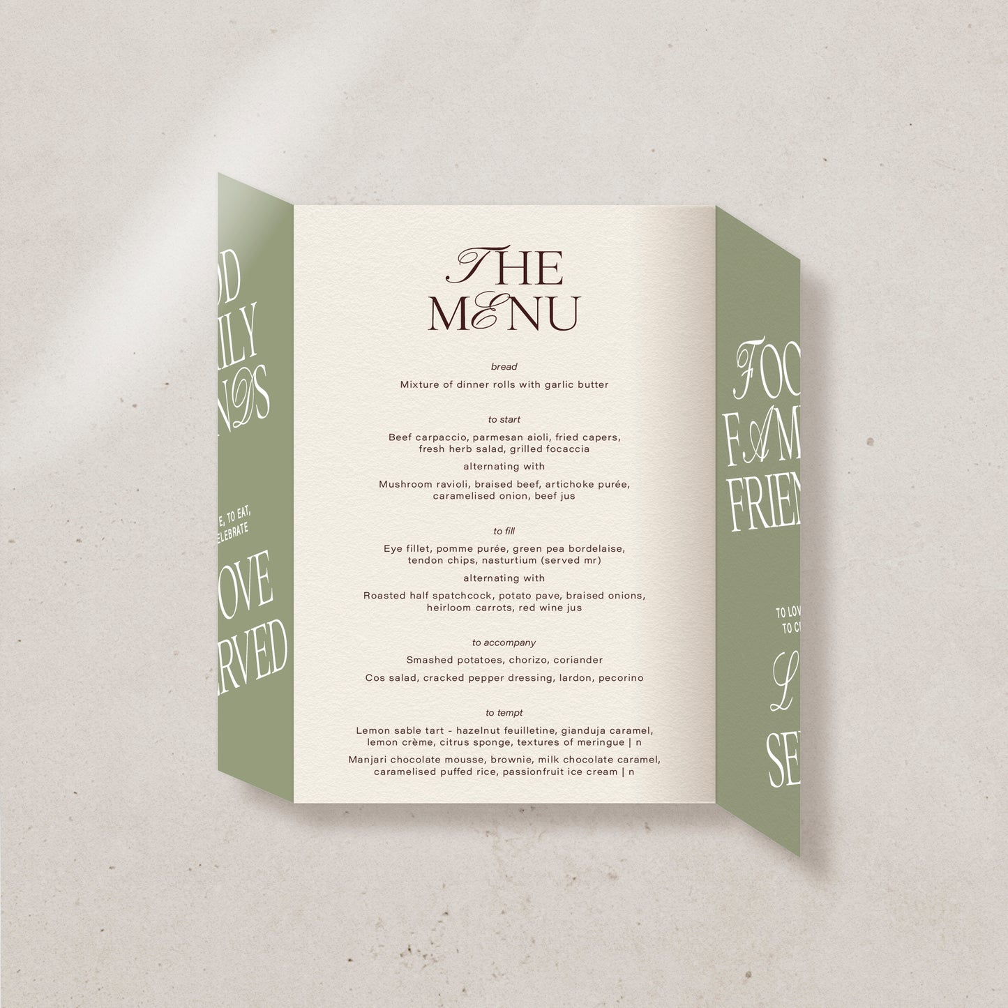 Morii Table Menu