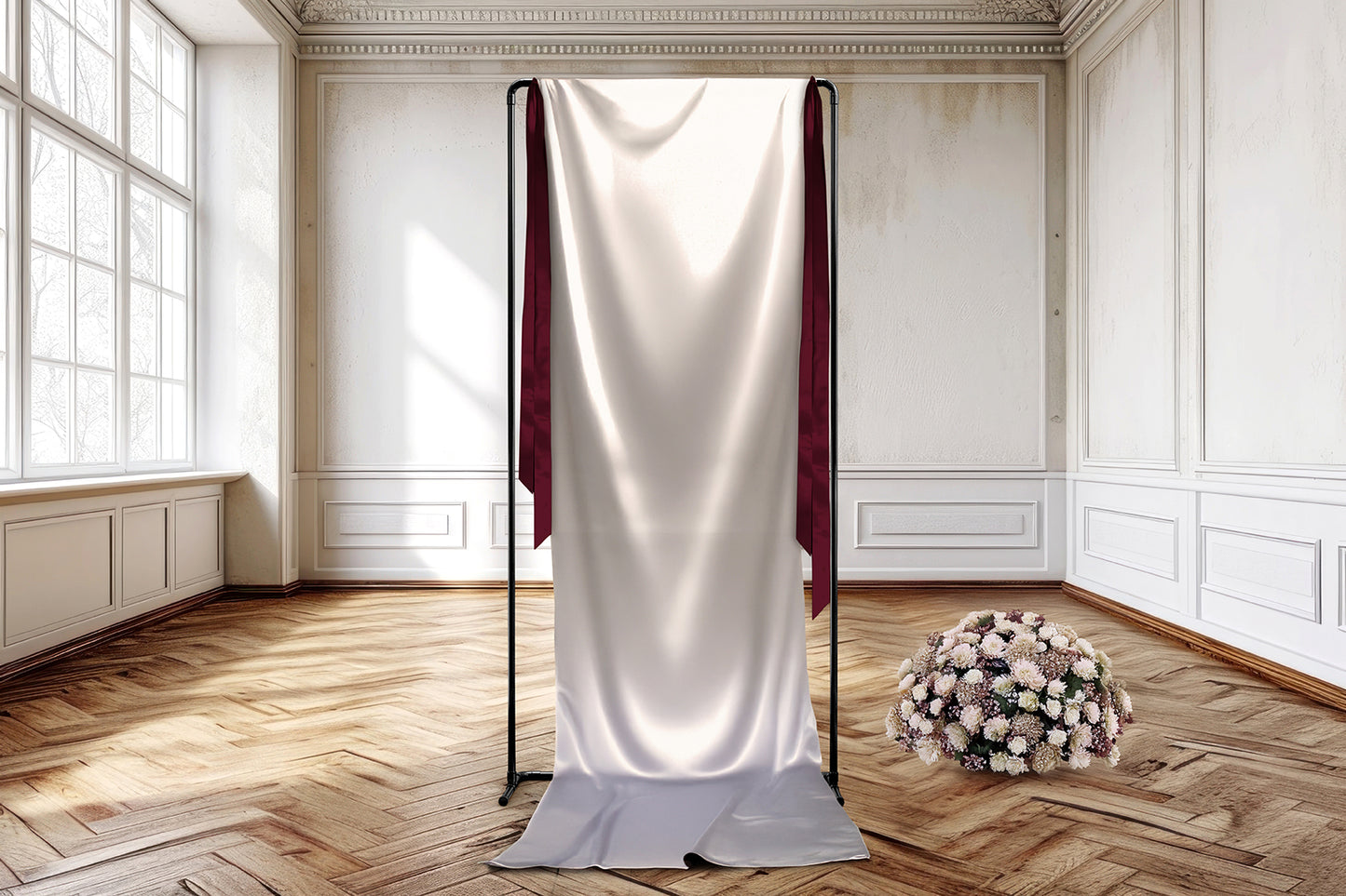 Wedding Stationery Black Satin Stand Sign Mockup