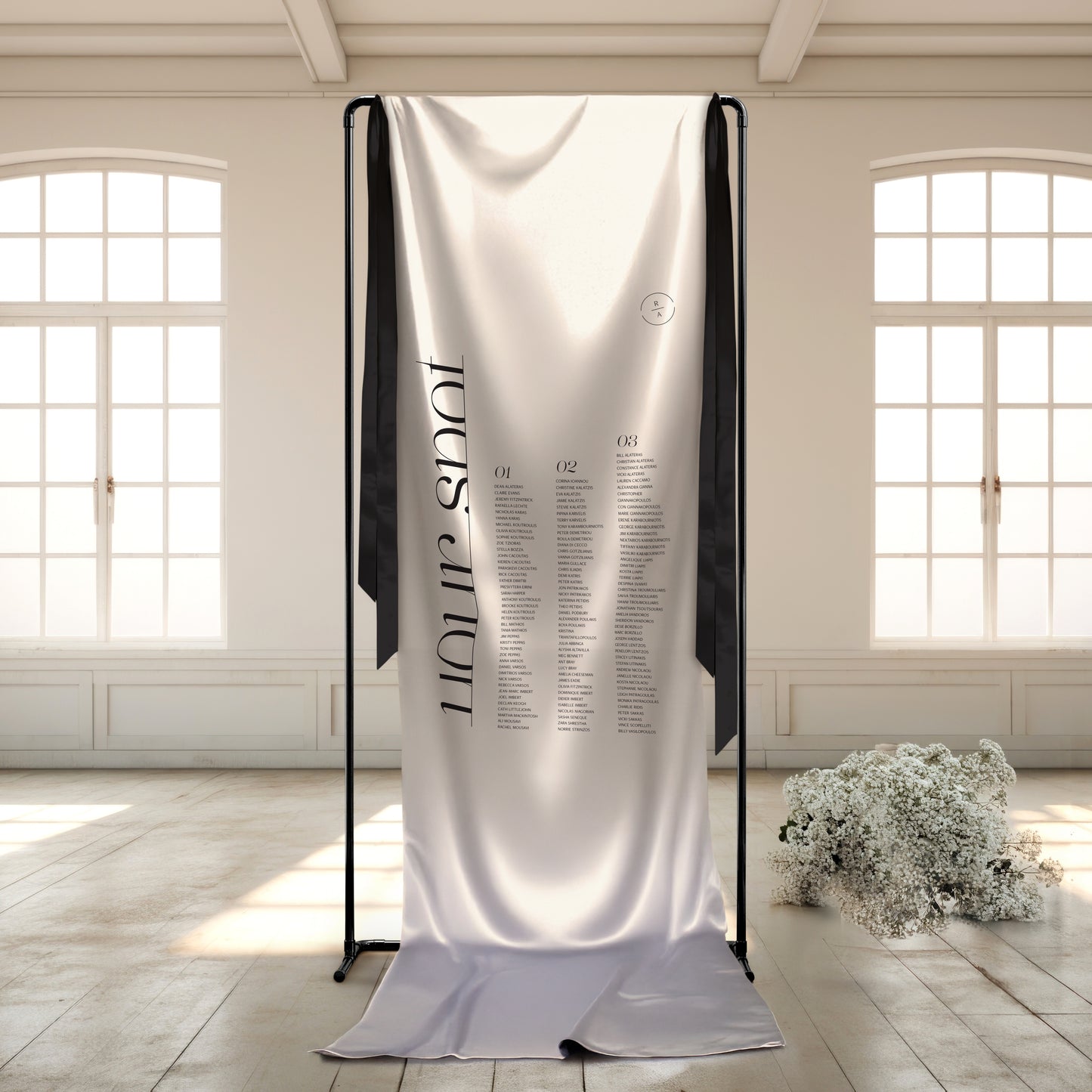 Scintilla Fabric Seating Sign