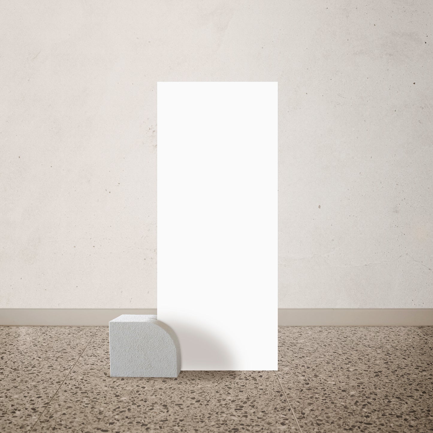 Textured Curve Signage Stand Mockups x 4