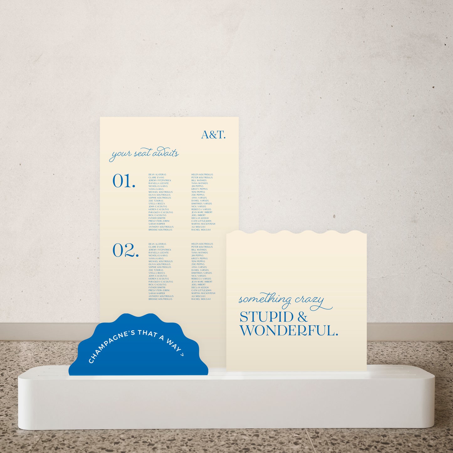 White Block Signage Stand Mockup