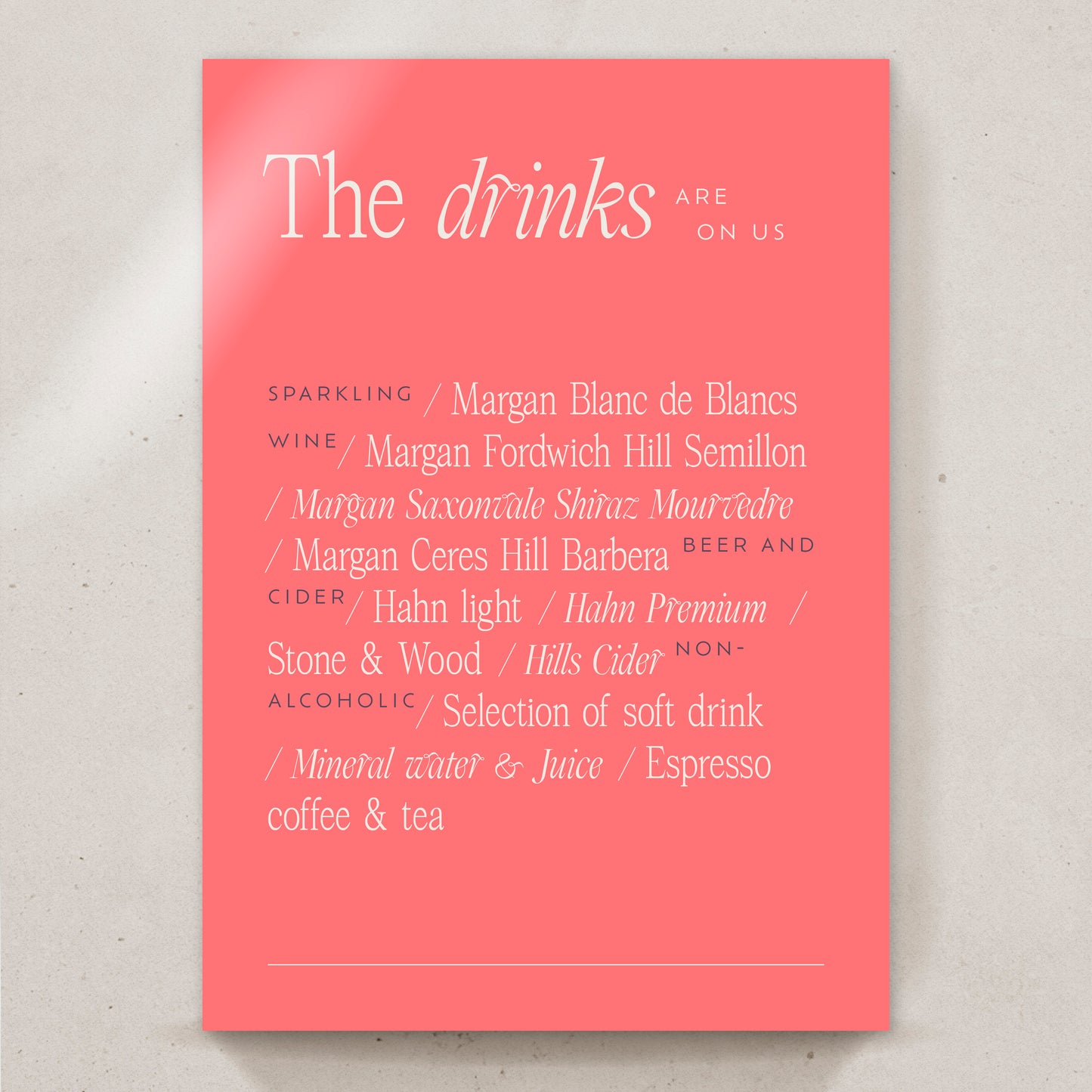 Balter Table Drinks Menu