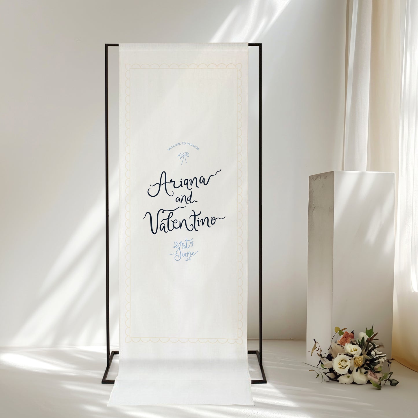 Destiny Linen Welcome Sign