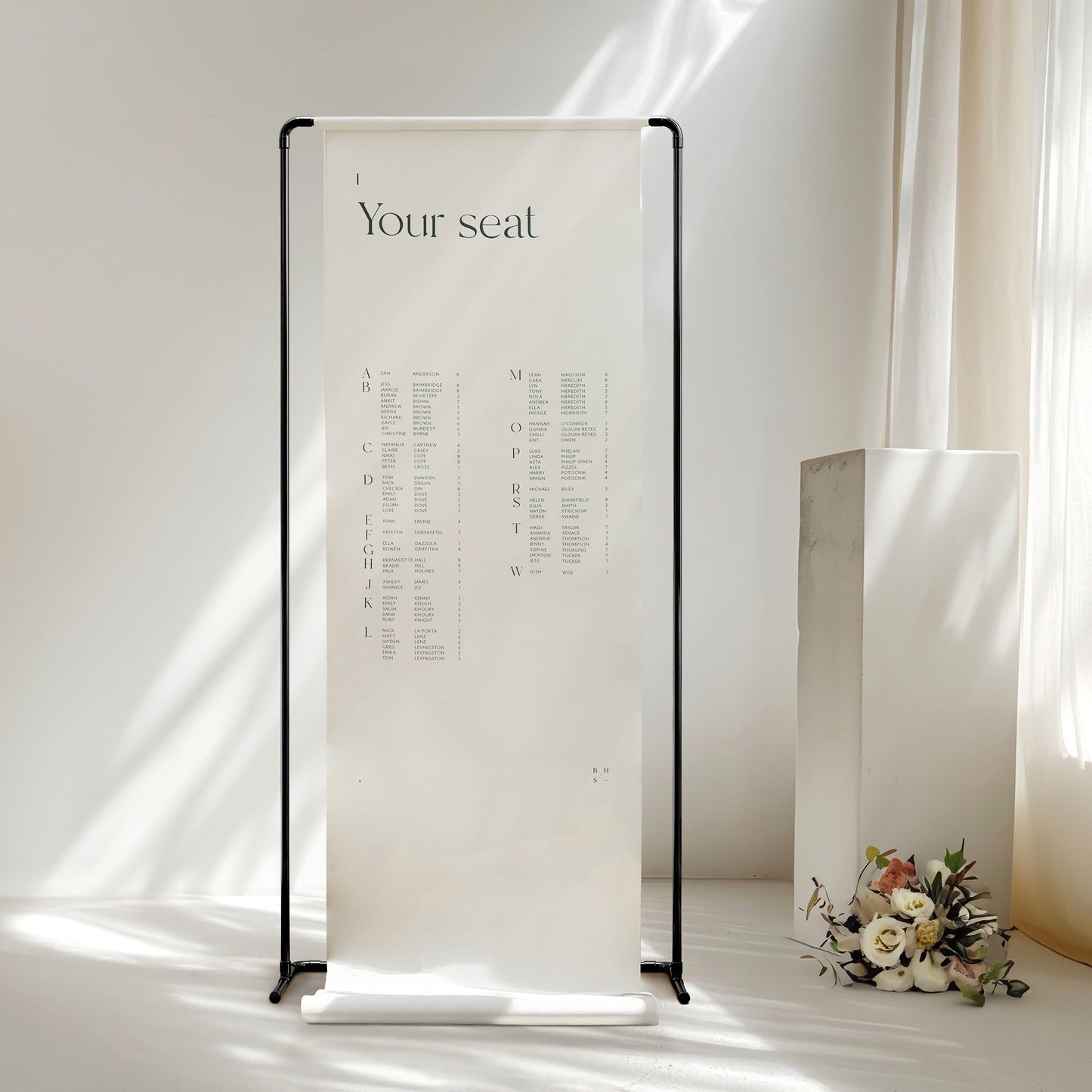 Elysian Linen Seating Sign