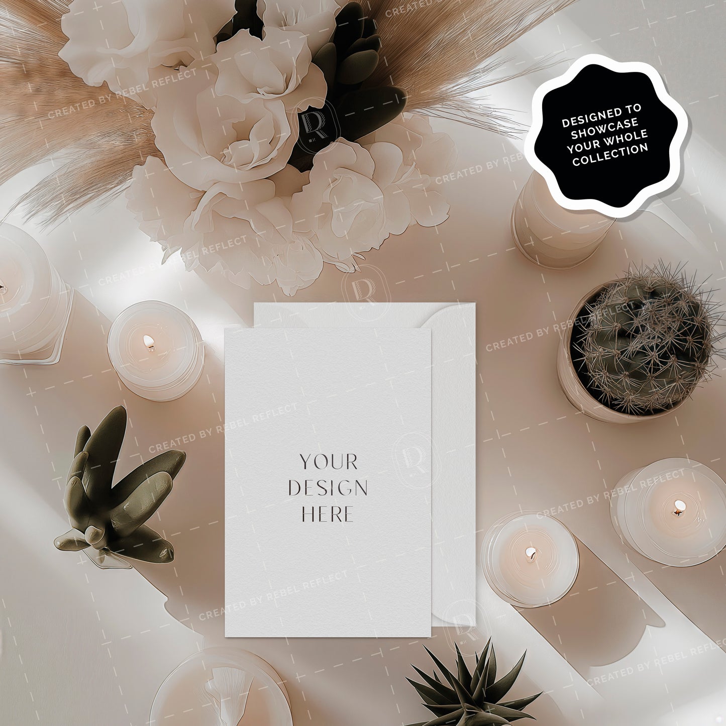 8 x Wedding/Event Stationery 'Cactus Corte' Bundle Mockups