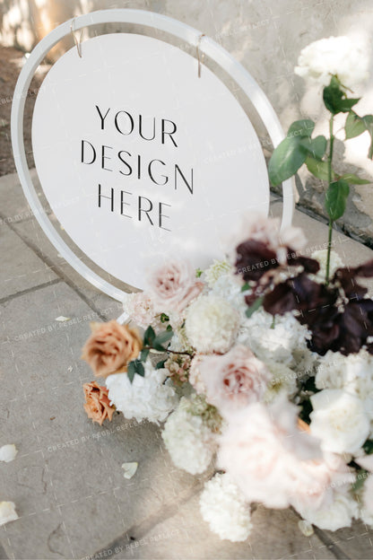 Wedding Stationery Welcome Sign Mockup Circle