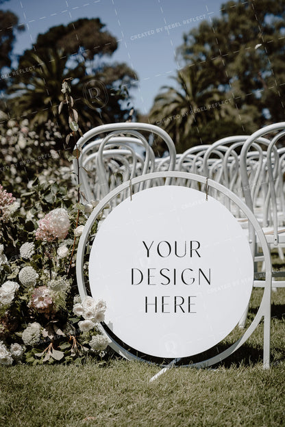 Wedding Stationery Welcome Sign Mockup Circle