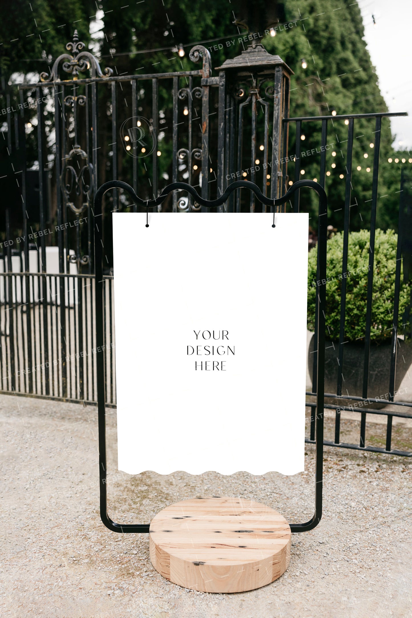 Wedding Stationery Welcome Sign Mockup Curve