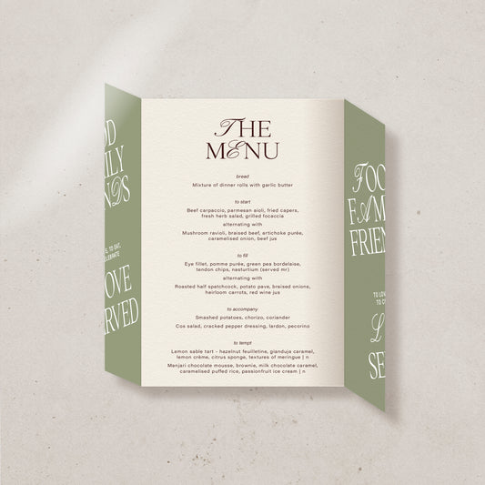 Morii Table Menu