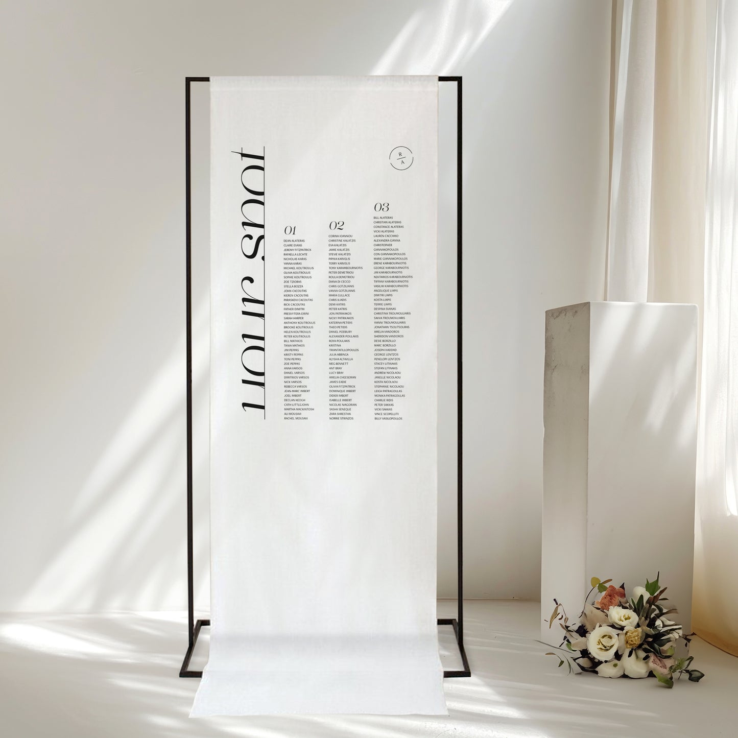 Scintilla Linen Seating Sign