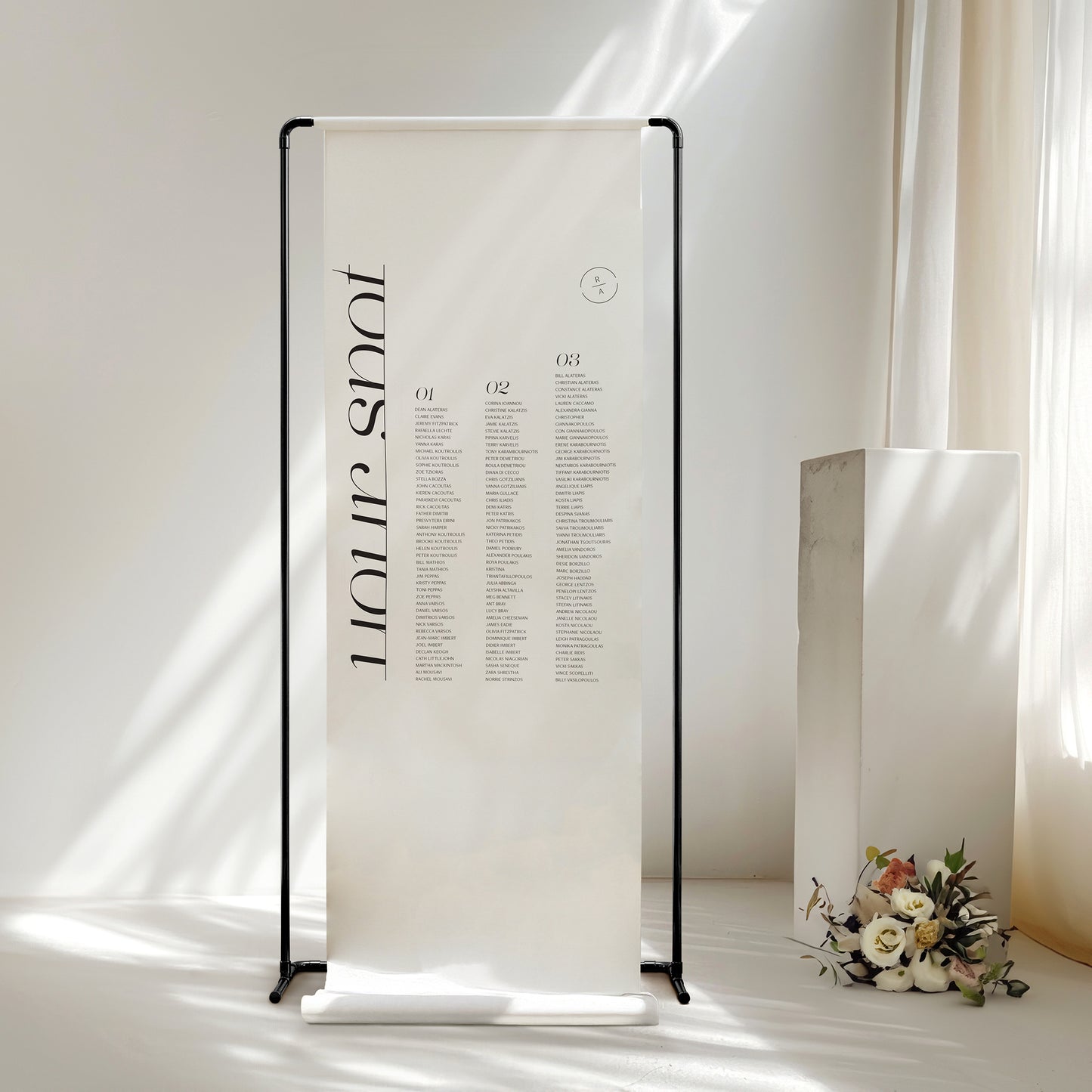 Scintilla Linen Seating Sign